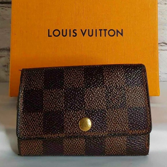'LOUIS VUITTON' DAMIER 'EBENE'  MONOGRAM 6~RING KEY KEEPER & BOX 2-PIECE SET - Picture 16 of 16